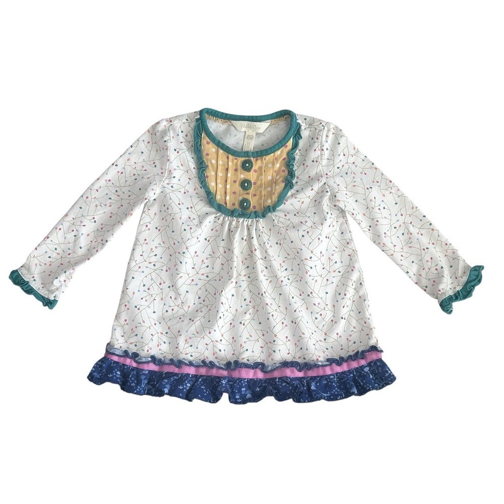 Matilda Jane Love You So Mushroom Girls Tunic Dress 18-24 Months Retired Ruffled